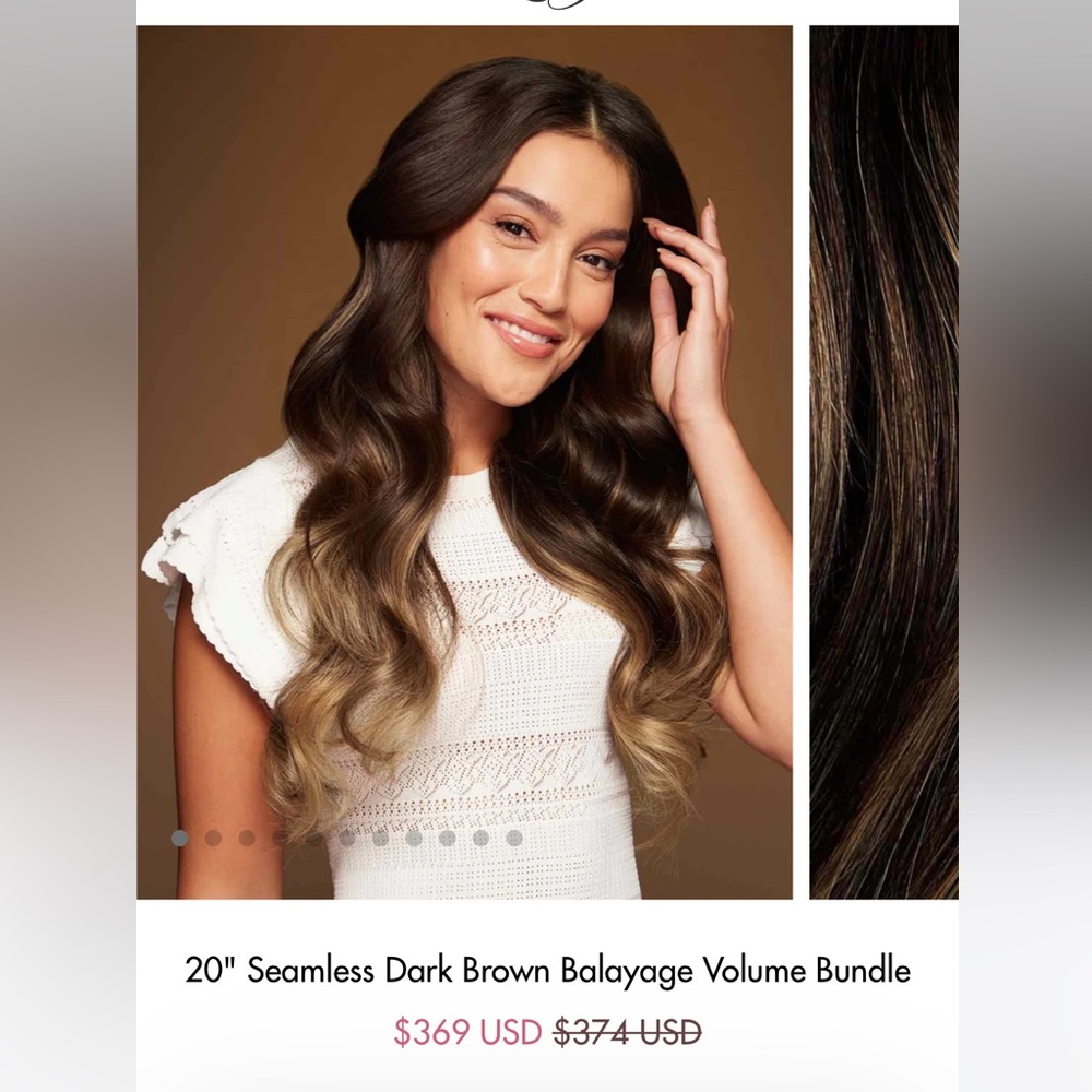 Luxy Hair 20’’ dark brown balayage seamless volume bundle clip ins